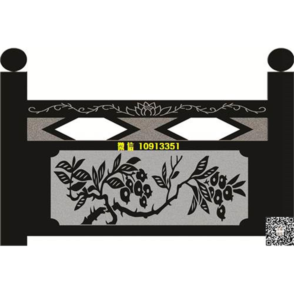 精雕图67石榴栏板精雕图线雕图线条图单线铣底图_电脑雕刻plt文泰矢量图精雕图浮雕图